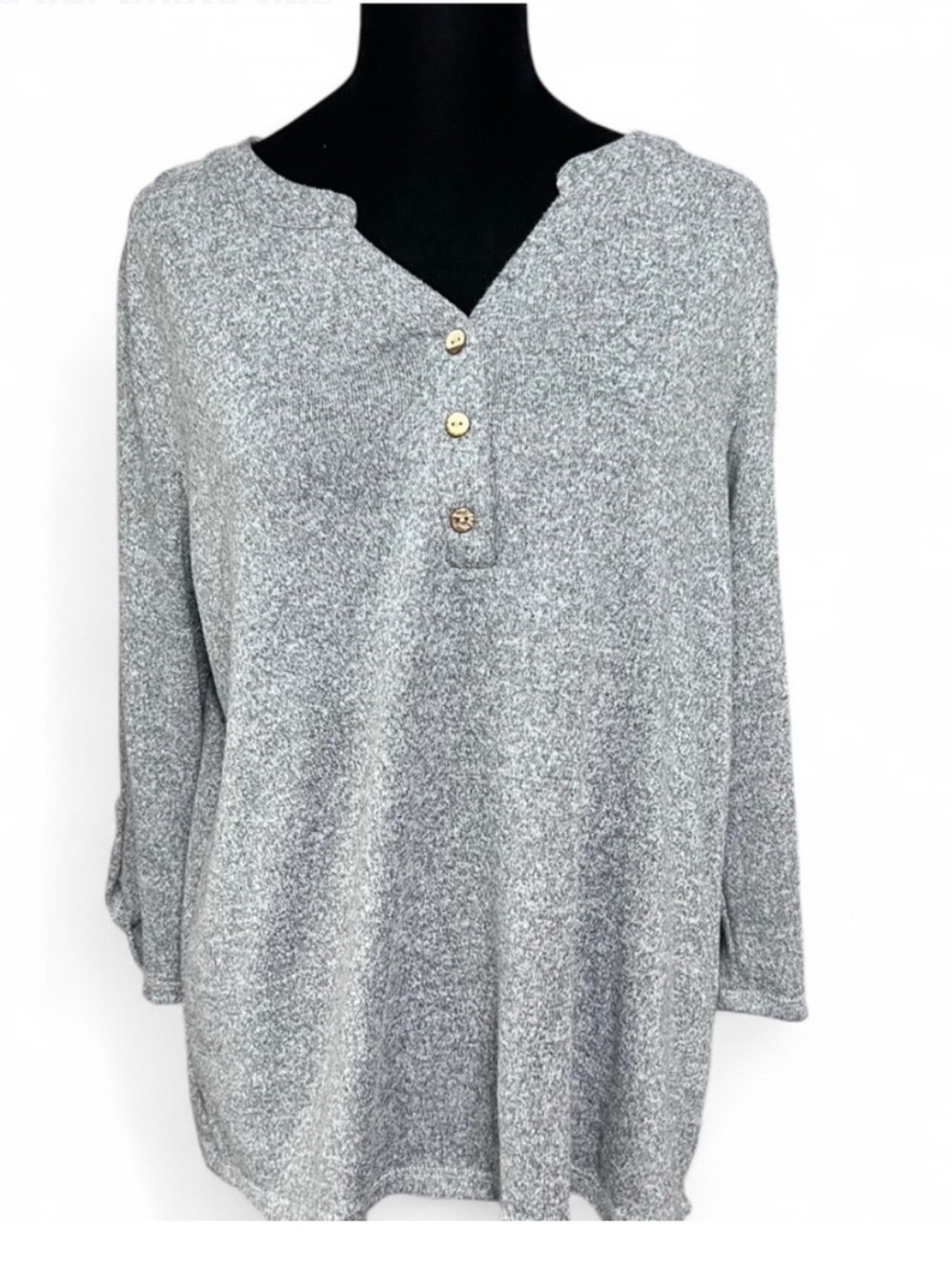 NAIF nwt size 1x Gray Henley Top